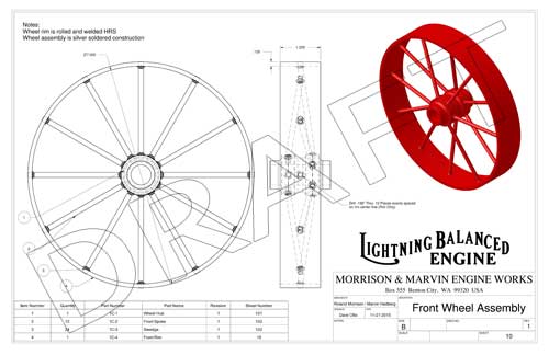 KCL Drawings, Front Wheel Assembly